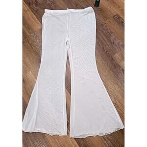 Wild Fable White Mesh Bathing Suit Coverup Flared Pants XL